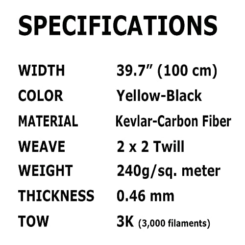 KARBXON-1 metar širine - aramidna tkanina od karbonskih vlakana-žuta-3k-240G/metar-keper tkanje - napredna tkanina od vlakana - tkanina