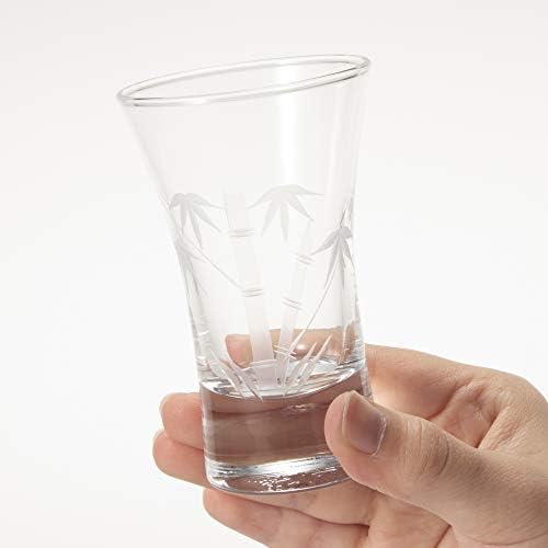 Toyo Sasaki Glass 09112-75 Hladnoća sake stakla, 4.3 FL Oz, Kiriko Cup, Bamboo Kiriko Cup, napravljeno u Japanu
