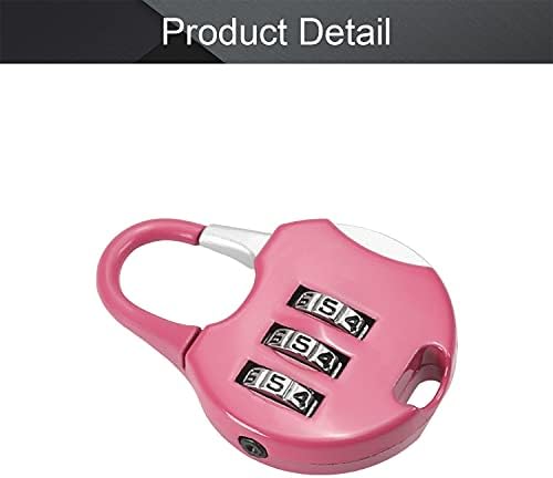 Bettomshin 3-znamenkasti kombinacije katanac Sigurna šifra zaključana Mini cink Legura Resetableta Lock, Ružičaste brave