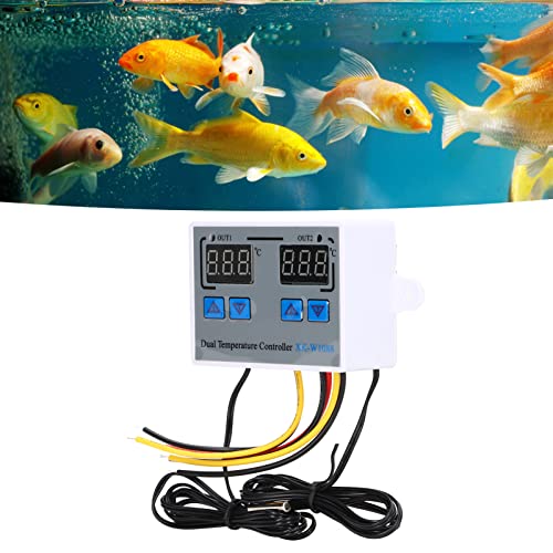 Dual Control Temperaturni prekidač, 12V 2 releja visoko preciznost elektronički termostat Direktni izlaz za akvarijum za stakleniku