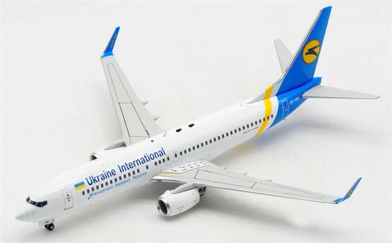 JFOX za Boeing 737-800 Ukraine International Ur-UIA sa postoljem ograničeno izdanje aviona 1/200 DIECAST unaprijed izgrađen Model