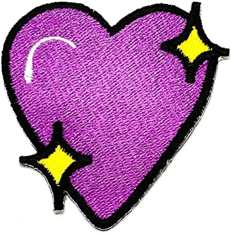 Kleenplus 3kom. Purple Pretty Heart Sew Iron on Patch vezeni Applique Craft ručno rađena Odjeća biljka šešir Jean naljepnica Cartoon