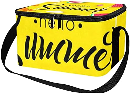 Guerotkr torba za ručak žene, kutija za ručak za muškarce, ženska kutija za ručak, zdravo proljeće voće žuti uzorak