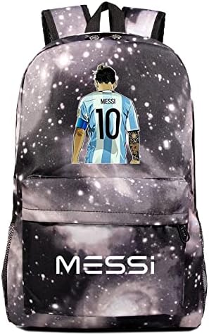Weiyon Teen Boys Soccer Star Messi ruksak-lagani Casual dnevni ruksak Školska torba za knjige za učenike