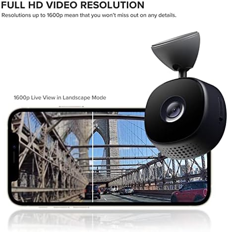 Iottie Aivo View Smart Dash Cam | Radi sa alexa glasom pomoćnikom | 1600p HD rezolucija | Podrška za mobilne aplikacije | Detekcija