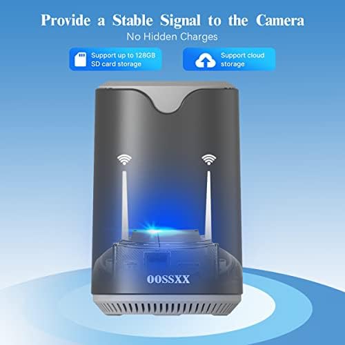 OOSSXX Solarni pogon sa 2-smjerom zvučni signali za bežični solarni vanjski sigurnosni fotoaparat Solarni napajani Wi-Fi sistem nadzora