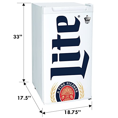 Miller Lite 3,2 CU FT Hladnjača Bijela kompaktna frižider boca za štednju prostora Spremanje ravnog leđa Dizajn reverzibilna vrata