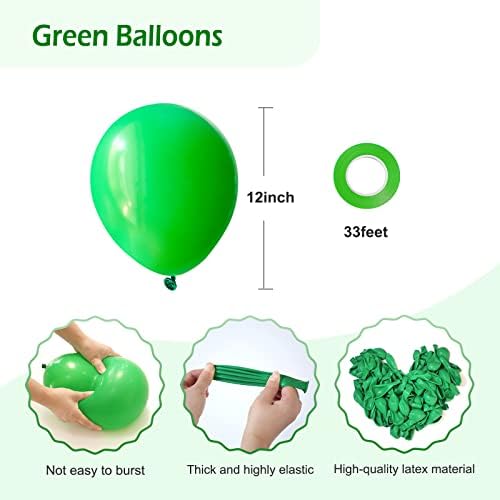 FOTIOMRG zeleni baloni 12 inča, 50 pakovanja zeleni Baloni za zabavu od lateksa kvaliteta helijuma za rođendansku maturu Baby Shower