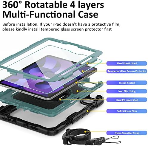 iPad Air 5th/4th generacija Case 2022/2020, iPad Pro 11 Case, [Shockproof] Ambison zaštitna futrola za cijelo tijelo sa zaštitom ekrana