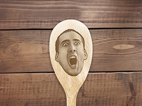 Nicolas Cage Spoon Gravirana Drvena Kašika Funny Nic Cage Lice Na Stvari Nicolas Cage Fan Art Pokloni Za Rođendan Housewarming Poklon