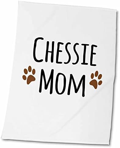 3Droza Chessie Dog Mom-Chesapeake Bay Retriever Love Pasmina-Brown Paw Prints-Doggy Lover Ručnik, 15 x 22, bijeli