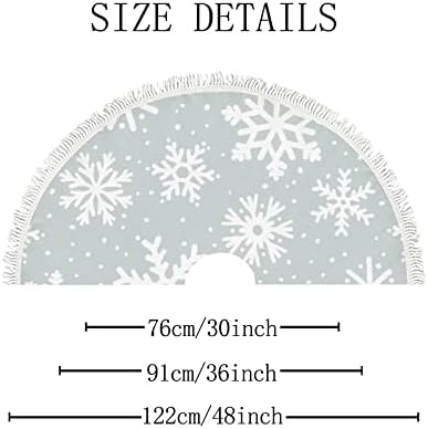 Vantaso 48 inčni suknje s velikim drvećem božićne ukrašavanje sa resilicama, zimske bijele pahulje Xmas Tree Mat za odmor za odmor