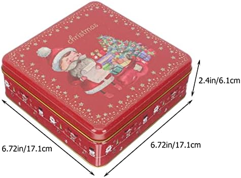 Tofficu Božić kutije za kolačiće Božić limenke za kolačiće sa poklopcima kvadratna kutija od Lima bombona Božić limena Poklon kutija