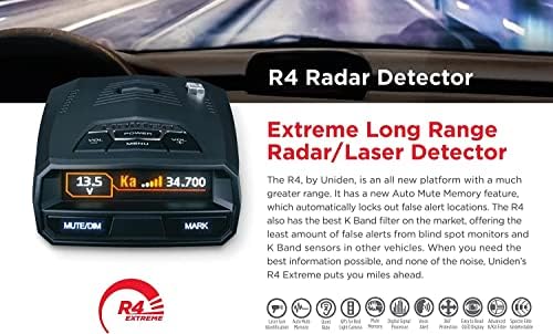 Uniden R4 Extreme dugog dometa Laser/Radar Detektor & Brandmotion 2k Prednji/stražnji GPS / WiFi Dash Cam Bundle. Ugrađeni GPS, AUTO