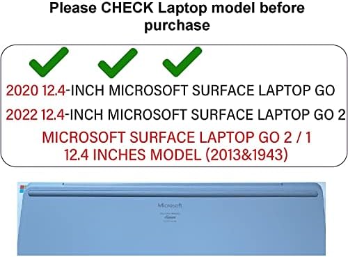 GMYLE futrola za 12,4 inča Microsoft površinske laptop GO 2 2022 / Površinski laptop GO 2020 Izdanje - Zaštitni zvuk na poklopcu tvrdo