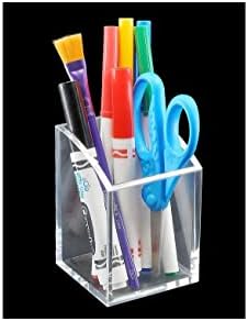 Kantek Clear Akrilni šalica za akril, 2,8 x 2,8 x 4 , noga za ne-klizanje, olovka i olovka, jednostavan za pregled, uredski organizator,