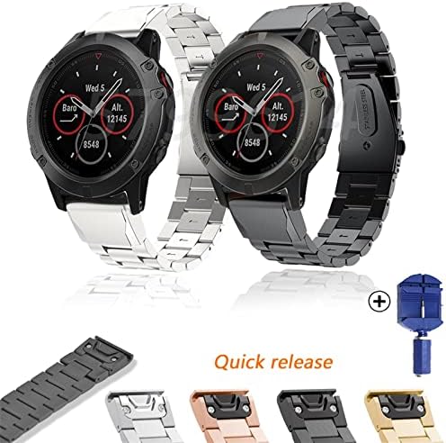 Aehon remen za ručni ručni zglob za ručni od nehrđajućeg čelika za Garmin Fenix ​​6x 6s 6 5x 5 5s plus 3HR 935 945 Easyfit Brzi oslobađanje