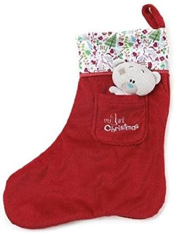 Moja 1. božićna malena teddy božićna čarapa, novi prvi poklon za bebe Xmas