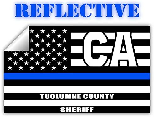 Reflektirajuće okrug Tuolumne California ca tanki plavi linija Stealthy Stari Glory USA zastava | Počast oficirima za provođenje zakona