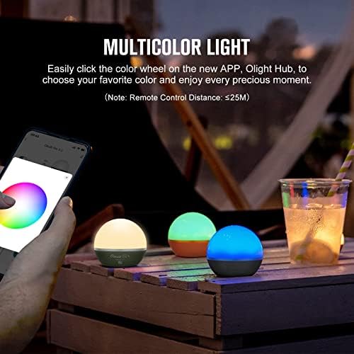 Olight Obulb Pro S višebojna noćna svjetla Bluetooth kontrola aplikacija, punjiva pametna stolna svjetiljka Bundle baton3 Pro 1500