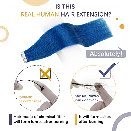 Velika ponuda: plava traka u ekstenzijama za kosu ljudska kosa 20 inča 25g / 10kom i crna traka u ekstenzijama svilenkasta ravna Jet