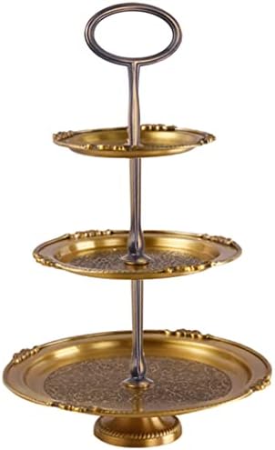 15 inča 3-slojni Cupcake Retro Zlatni stalak hardverski okovi, metalni kalup Ovalni držač uradi sam Izrada Postolja za voćne tanjure