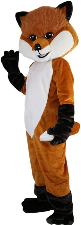 Smeđa dlakava lisica maskota kostim crtani lik za odrasle za odrasle SZ Real Slika