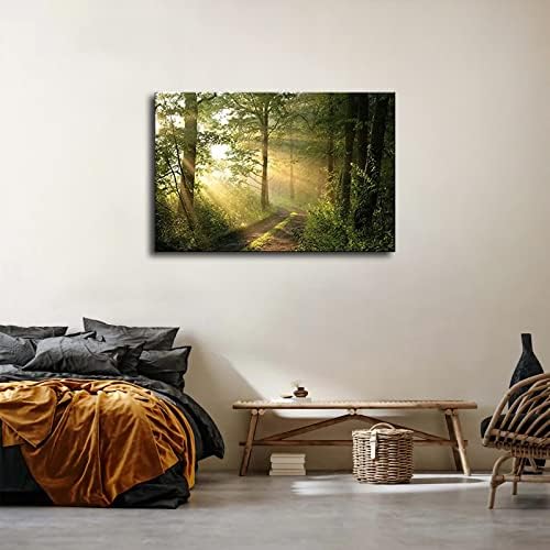 Šuma maglovito jutro proljeće pejzažni zidni umjetnički dekor Poster HD Slika za štampanje kućni ured dekor platno Umjetnost