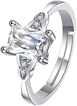 Podesivi otvoreni prstenovi za žene Dainty Srebrni prstenovi Elegantni dragi kamen kristal cirkonski prstenovi za prstenje za smeće