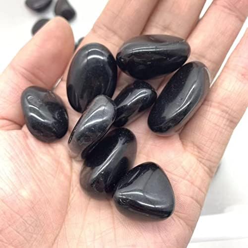 Daperci 200g Crystal Crnim obsidijskim pauzama Prirodno poliranje dragulja 25mm-30mm za ljekovito prirodno kamenje