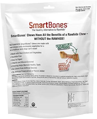 SmartBones Mala žvaka, tretirajte svog psa na žvakanje bez rajađenog rađenog sa pravim mesom i povrćem