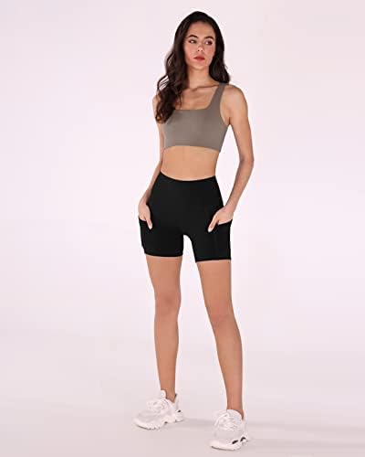 ODODOS ženski šorc za jogu sa kontrolom stomaka 2.0 sa džepovima atletski šorc za vežbanje visokog struka-5 / 8 unutrašnji šav