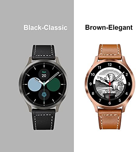 Yeejok Galaxy Watch 5 Pro trake 45mm Koža + Metal za muškarce Žene, 20 mm Zamjena za zamjenu kompatibilna za Samsung Galaxy Watch