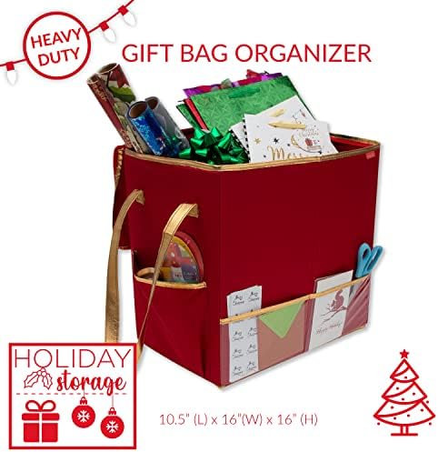 Pojednostavite organizator poklon torbe | Dimenzije: 10,5 x 16 x 16 | pohranjuje poklon vrećice | vrpca | papir za tkivo | Poklon