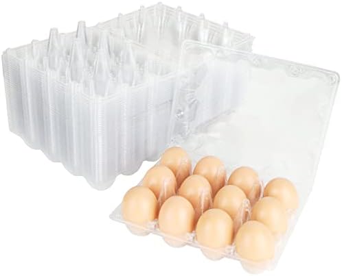 Plastični Kartoni za jaja u rasutom stanju, 40 pakovanja praznih prozirnih plastičnih kartona za jaja do 12 jaja, Kartoni za pileća