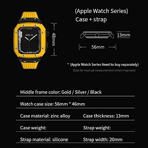 Modband za Apple Watch Band Series 7 45mm Modifikacija mod kompleta za sat za sat za muškarce Legura Watch Case Strap