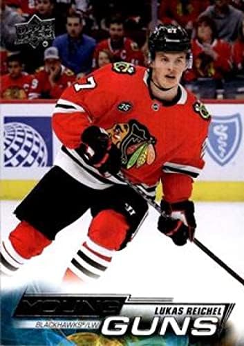 2022-23 Gornja paluba 235 Lukas Reichel Young Guns Rc Rookie Chicago Blackhawks serija 1 NHL hokejaška trgovačka kartica