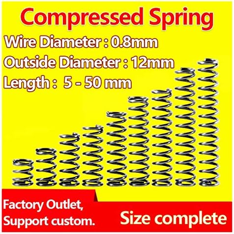 Adioli kompresion opružni žica 0,8 mm, vanjski promjer 12mm tlak opruga oslobađa opruga za kompresiju proljeće proljeće proljeće mehaničko