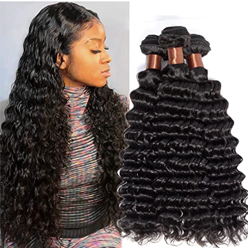 BLACKMOON HAIR 4×4 srednji dio čipkastog zatvaranja dubokog Vala 150% gustoće neobrađena Djevica brazilska Djevičanska ljudska kosa