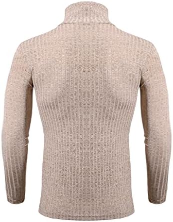 Giyaue muške Casual majice sa Dolčevicom Slim Fit Osnovni termo vrhovi majice s mišićima pamučni pleteni pulover džemper…