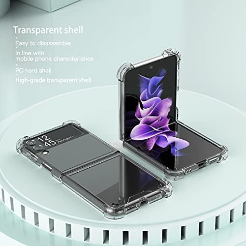 Feitenn za Samsung Galaxy Z Flip 3 Clear Case, [Hard PC][ojačani uglovi] [tanka & amp;lagana] zaštitna futrola za telefon otporna