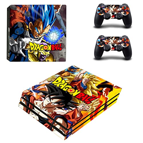 Anime Drago i VIP baloni Son Goku, Vegeta, Super Saiyan PS4 ili PS5 naljepnica za PlayStation 4 ili 5 konzolu i 2 kontrolera naljepnica