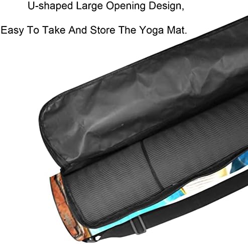 RATGDN Yoga Mat torba, 3d Dolphin Exercise Yoga Mat Carrier full-Zip Yoga Mat torba za nošenje sa podesivim remenom za žene i muškarce