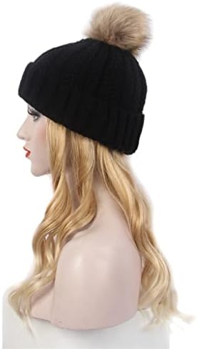 LUKEO modni ženski šešir za kosu dugi Kovrčavi Zlatni šešir za periku crni pleteni šešir perika stilski ličnost