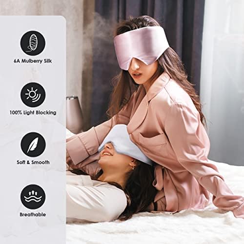 Freshme maska ​​za spavanje - svila i pamučna maska ​​za oči za blokiranje za spavanje za žene za žene muškarci noćni spavanje Putni