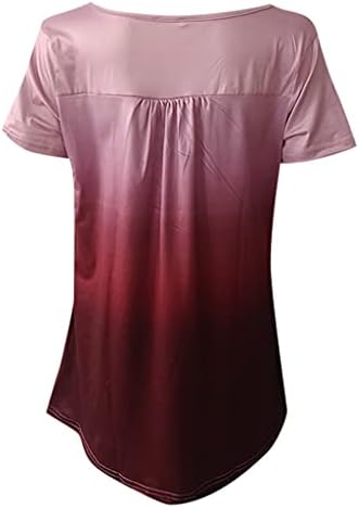 Ženske vrhove Dressy Casual Ljeto kratkih rukava Tunnic Bluze Gradijent labavi ugrađeni vrhovi Flowy Majice Comfy majice