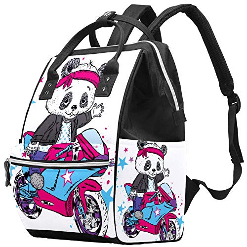 Slatka Panda na motociklima pelene tote torbe mammmy ruksak veliki kapacitet pelena torba za staračku vrećicu za brigu o bebama
