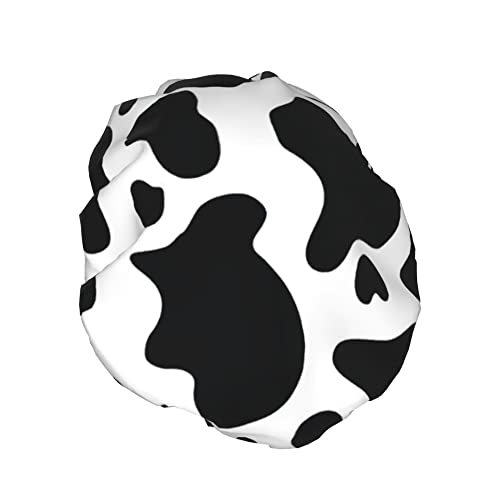 Crno-bijela krava od tiskane kapice za tuširanje za višekratnu upotrebu za nevernu upotrebu vodootpornih dvostrukih slojeva kade za