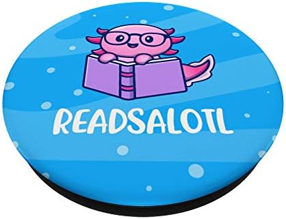 ReadSalotl Axolotl Slatko čitanje Rezervirajte Popsockets Popgrip: Zamljivanje hvataljka za telefone i tablete