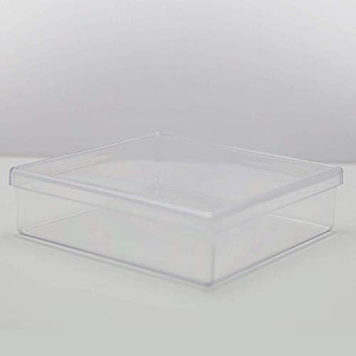 Clear plastična kutija - 5 3/8 Dužina x 5 1/8 Širina x 1 1/2 Visina - 6 kutija po paketu